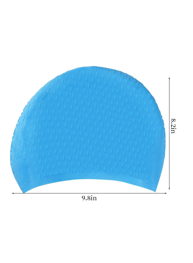 SYOSI 3 Pcs Silicone Swim Cap for Women Men, Large Swimming Cap, Adult Swim Cap for Long Short Hair, Pool Caps Bathing Caps Swim Caps for Women Swimming, Waterproof Shower Caps That Keep Hair Dry  - Image 2