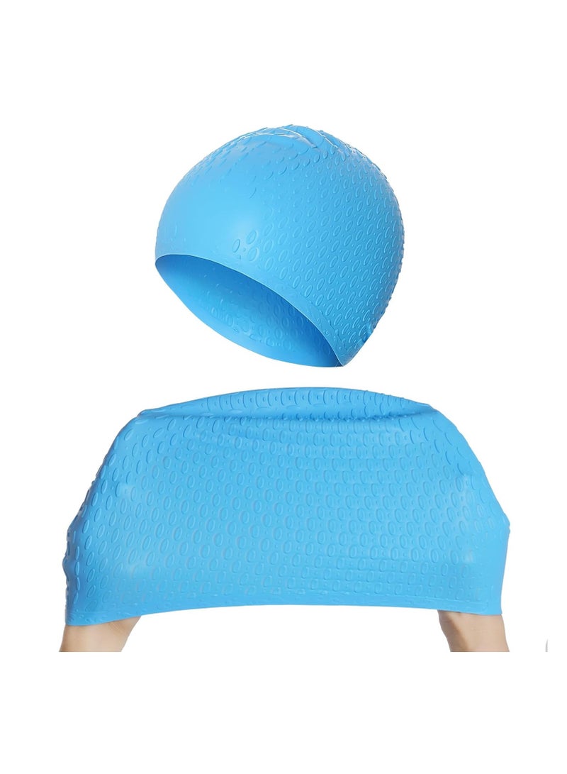 SYOSI 3 Pcs Silicone Swim Cap for Women Men, Large Swimming Cap, Adult Swim Cap for Long Short Hair, Pool Caps Bathing Caps Swim Caps for Women Swimming, Waterproof Shower Caps That Keep Hair Dry  - Image 4