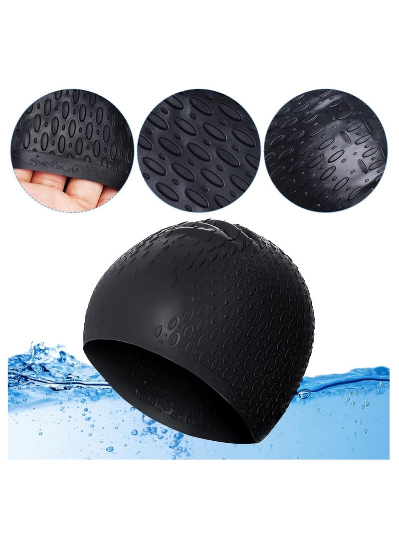 SYOSI 3 Pcs Silicone Swim Cap for Women Men, Large Swimming Cap, Adult Swim Cap for Long Short Hair, Pool Caps Bathing Caps Swim Caps for Women Swimming, Waterproof Shower Caps That Keep Hair Dry  - Image 3