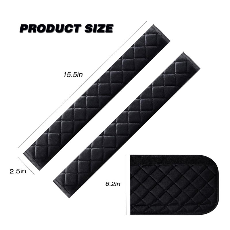 SONAICHTE Seat Belt Cover Pad Car Accessories Car Seat Belt Pads Seatbelt Cushion Seatbelt Covers seat Belt Cover pad for Adults (2 Pack Black 15.5in) - Image 3
