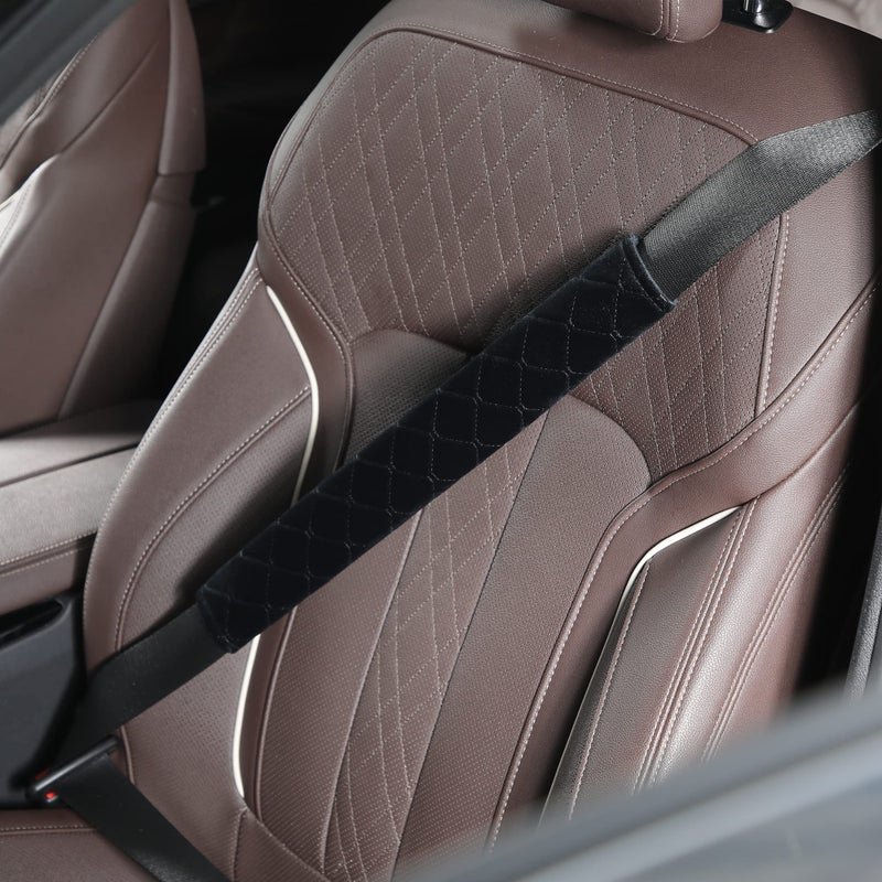 SONAICHTE Seat Belt Cover Pad Car Accessories Car Seat Belt Pads Seatbelt Cushion Seatbelt Covers seat Belt Cover pad for Adults (2 Pack Black 15.5in) - Image 2