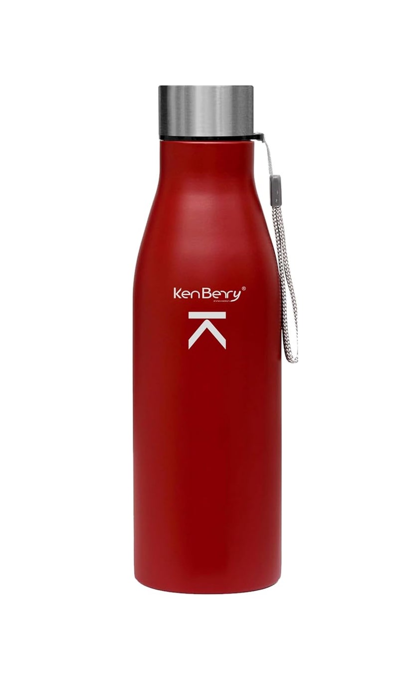KenBerry Alpha Duke Single Wall Stainless Steel Water Bottle 1000 ml Pack of 1 Maroon - Image 1