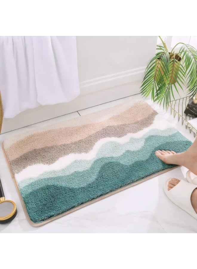TYCOM Bathroom Rugs Bath Mat 40x60cm Non-Slip Fluffy Soft Plush Microfiber Shower Carpet Rug, Machine Washable Quick Dry Ultra Bath Mats for Tub Bathroom and Shower - Image 2