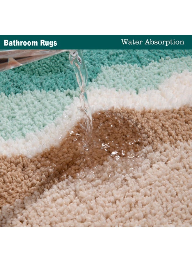 TYCOM Bathroom Rugs Bath Mat 40x60cm Non-Slip Fluffy Soft Plush Microfiber Shower Carpet Rug, Machine Washable Quick Dry Ultra Bath Mats for Tub Bathroom and Shower - Image 3