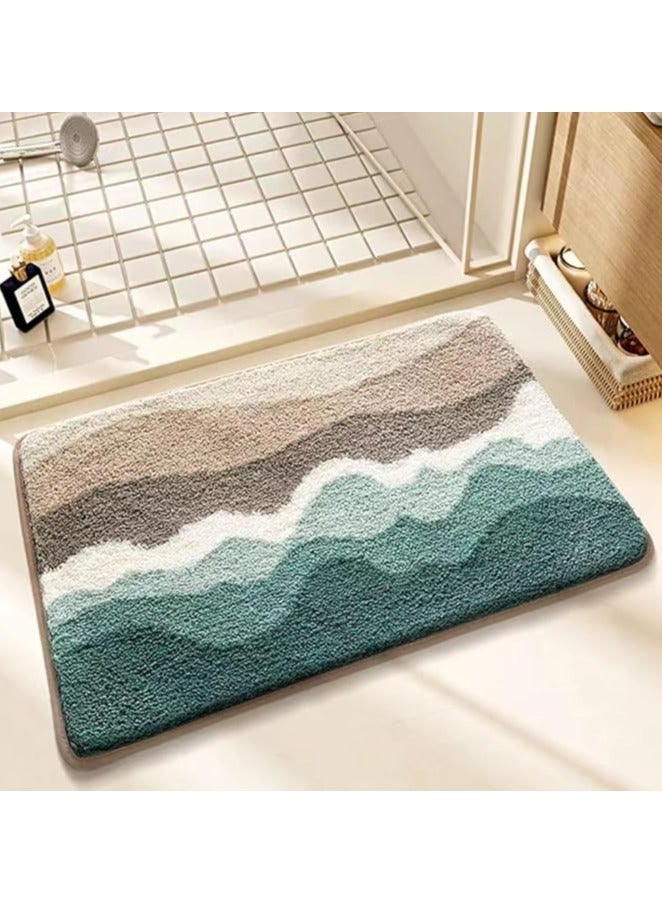 TYCOM Bathroom Rugs Bath Mat 40x60cm Non-Slip Fluffy Soft Plush Microfiber Shower Carpet Rug, Machine Washable Quick Dry Ultra Bath Mats for Tub Bathroom and Shower - Image 1
