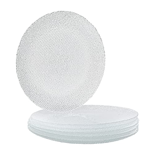 Vikko Vikko Salad Plate Set of 6 Glass Plates Dinner Plate Elegant Textured Glass Design Stackable 11 Inch Plates Dishwasher Safe 