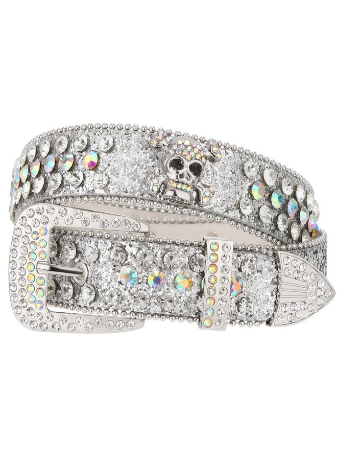 Skull Rhinestone Belt For Men Women Sparkly Bling Diamond Sequin Studded Belt Western Cowgirl Cowboy Belt, Silver - pzsku/Z93EBAE2FF227B0AEE321Z/45/_/1735566817/be974502-843a-4eac-b8eb-f3fd42e02b6e