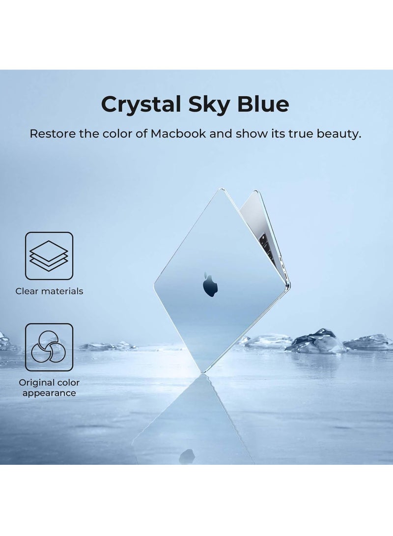 Rock Pow Case Compatible for Macbook Air 15 inch M4 M3 M2 2025 2024 2023 Release,A3241 A3114 A2941 with Touch ID, Protective Plastic Hard Shell Cover Clear Case [Match Official Color] - Crystal Sky Blue - Image 3