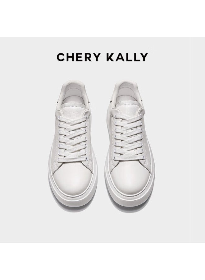 Chery Kally Classic Minimalist Women's Casual Low-top Sneakers White Silver Color Xb3245 Size 38 - Image 2