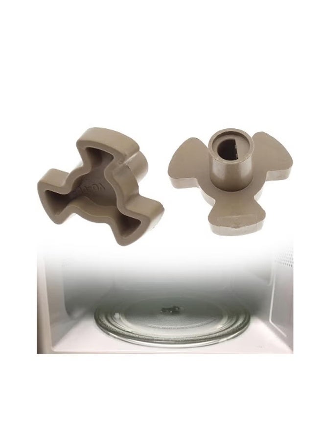 2PCS Microwave Turntable Motor Coupler Microwave Oven Turntable Roller Guide Support Glass Tray Drive Coupling Replacement, Shaft Length - 0.59inch - Image 1