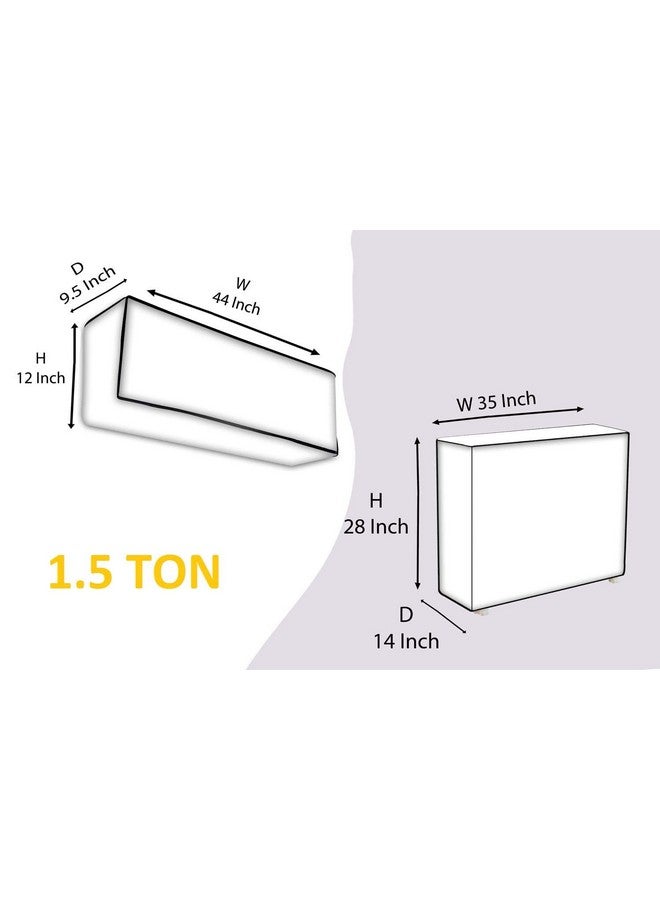 Anpro AC Cover Waterproof Set for 1.5 ton Capacity Indoor and Outdoor Unit, Black. - Image 5