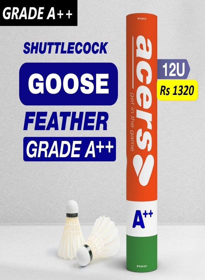 Acers Goose Feather Shuttle Pack of 12 Shuttlecock - Image 3