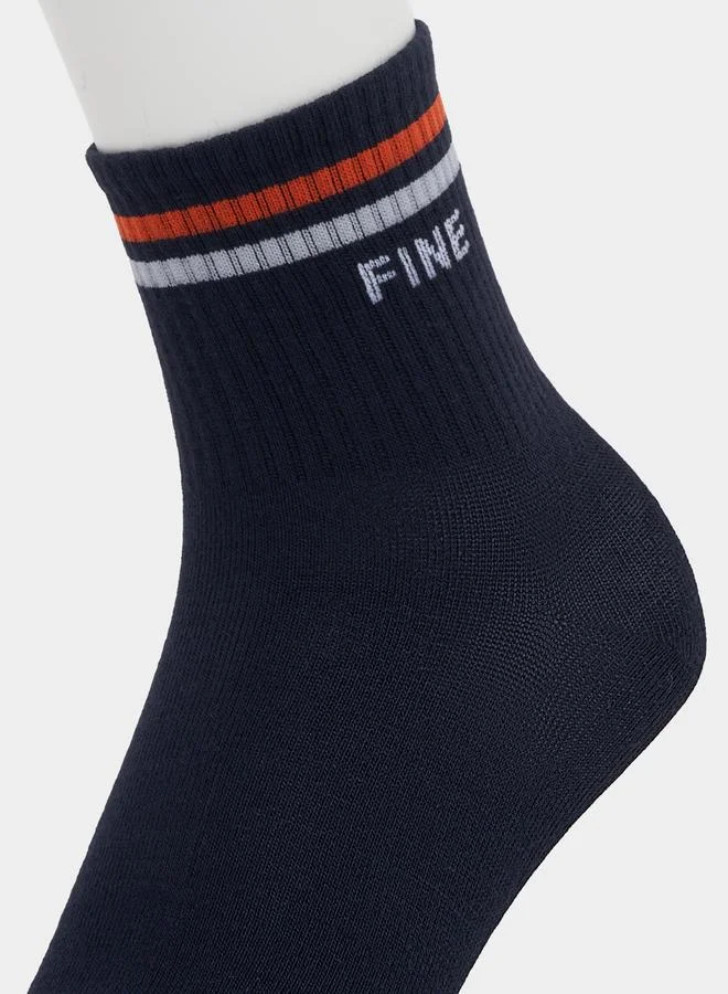 Styli Styli Set of 5 - Striped Cuff Quarter Socks