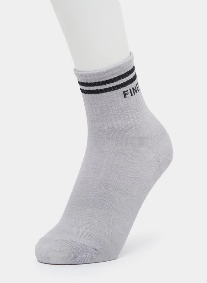 Styli Styli Set of 5 - Striped Cuff Quarter Socks