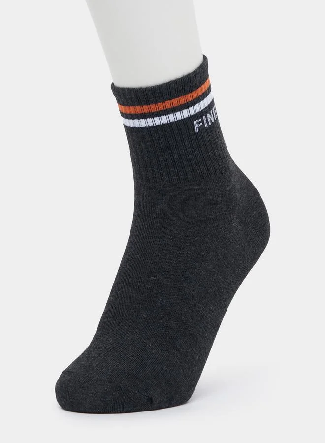 Styli Styli Set of 5 - Striped Cuff Quarter Socks