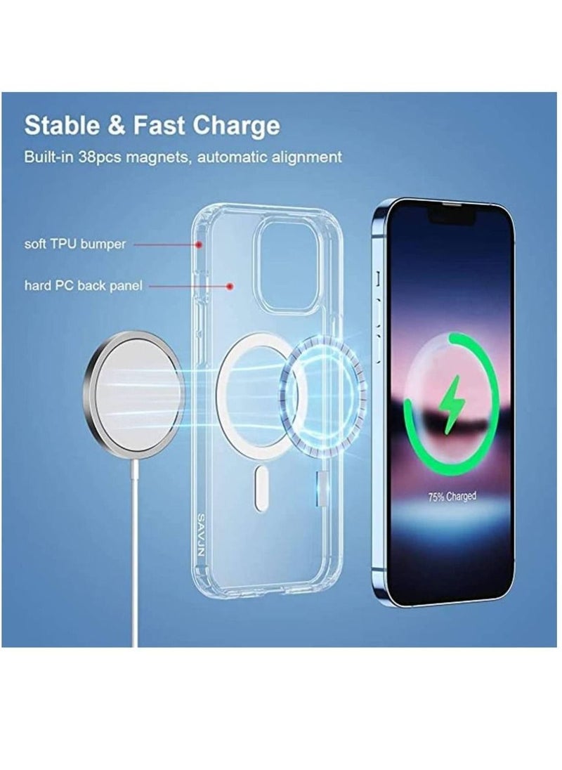 ZOOMEE - Protective Soft Slim Designed Magnetic Shockproof MagSafe Case Cover For Apple iPhone 14 Pro Clear - Image 1