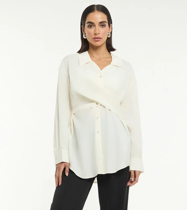 بي سي بي جي BCBG TWISTED DETAIL MODAL SHIRT