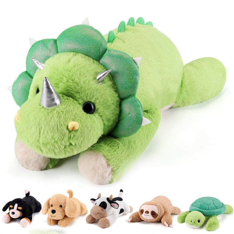 gnomantic Triceratops Weighted Stuffed Animals 22 Inch 45 Pounds Weighted Plushies Dinosaur Stuffed Animals Big Dino Plush Pillow Cute Plush Toy Gifts for Kids Adults 22 45 lbs - Image 3