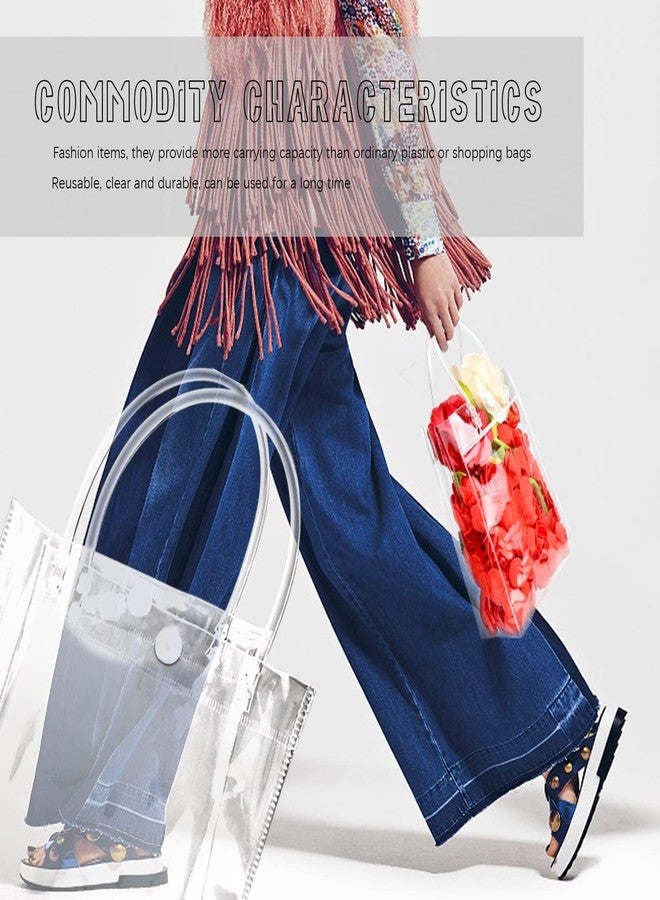 BadenBach 24 PCS Clear Gift Bags with Handles, 9.1 x 6.7 x 2.8 Inch Small Clear Plastic Party Favor Bag Transparent Goodie Tote Bag Gift Wrap Bags Bulk for Wedding Baby Shower Birthday Mother's Day - Image 4