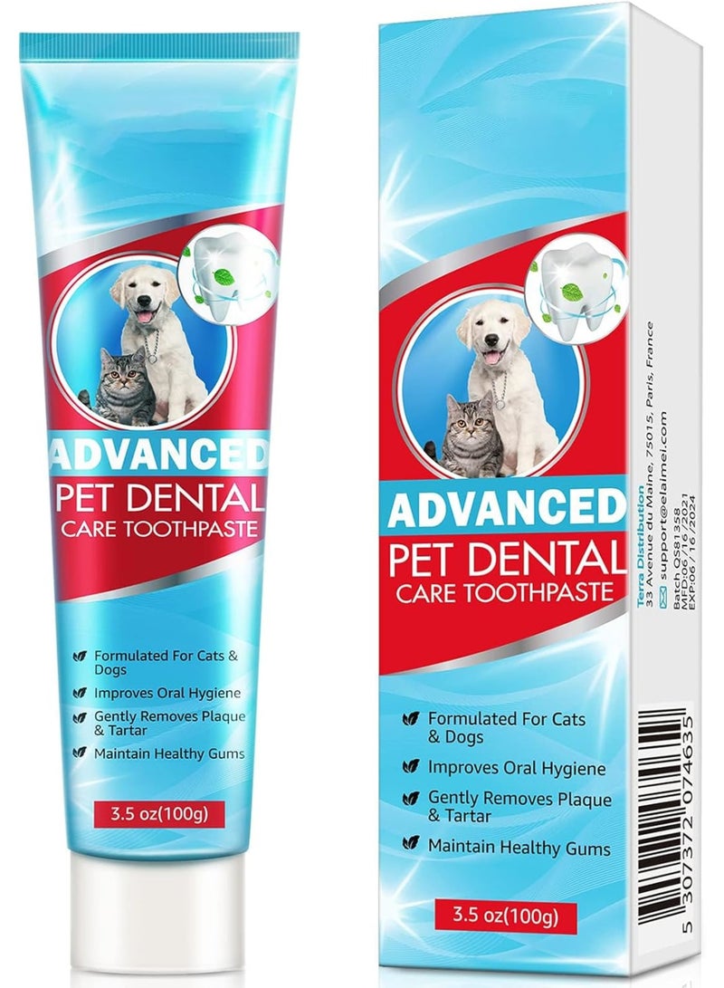 Dog Toothpaste Mint, Dog Teeth Care Cleaning Kit, Reduces Plaque u0026 Tartar Buildup, Cleans Teeth and Fights Bad Breath, For Dogs and Puppies - Image 1