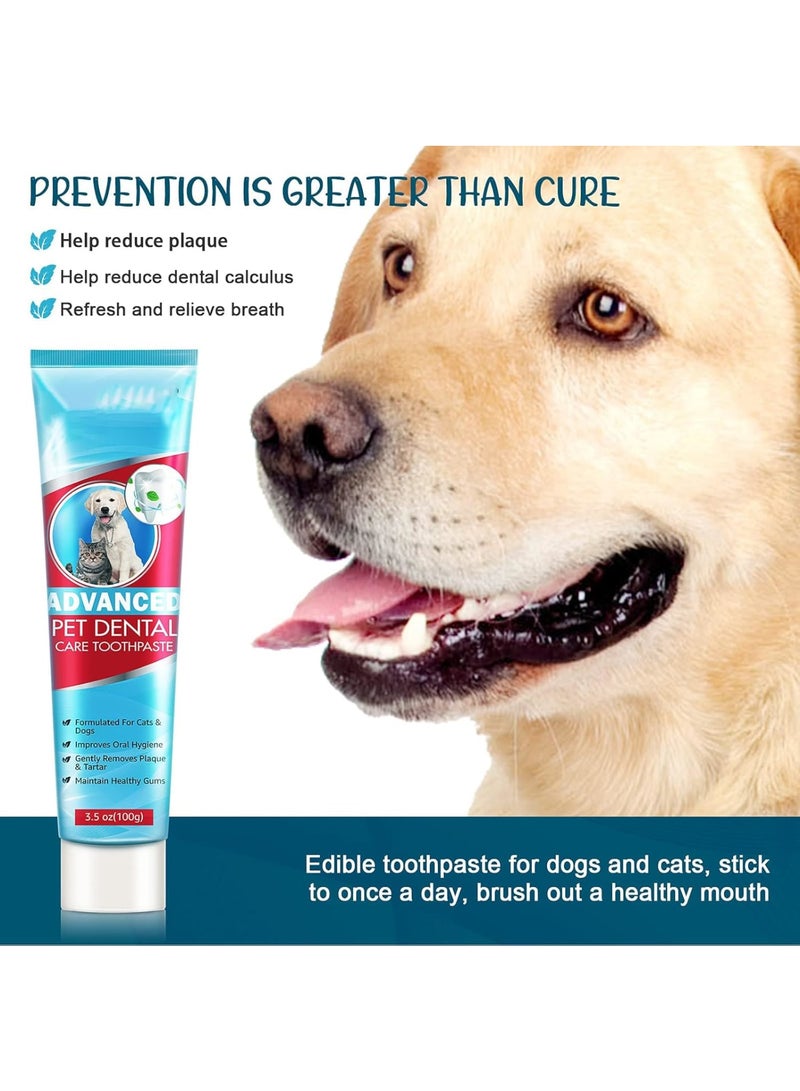 Dog Toothpaste Mint, Dog Teeth Care Cleaning Kit, Reduces Plaque u0026 Tartar Buildup, Cleans Teeth and Fights Bad Breath, For Dogs and Puppies - Image 2