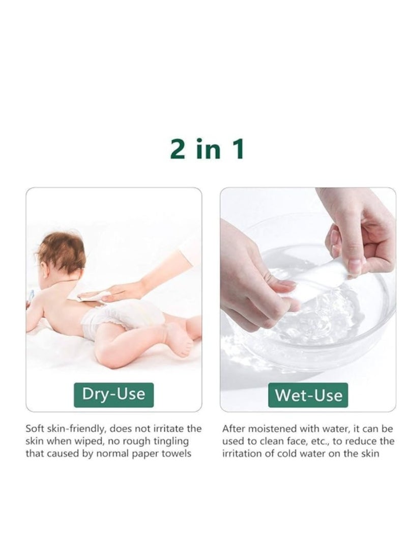 KIMHOME Disposable Face Towel   Super Soft Cotton Tissue Dry Wet Dual Use  Facial Tissue for Baby, Suit for Sensitive Skin, Deeply Cleansing Make Up Wipes, Face Wipes, Facial Cleansing  2 packs  - Image 3