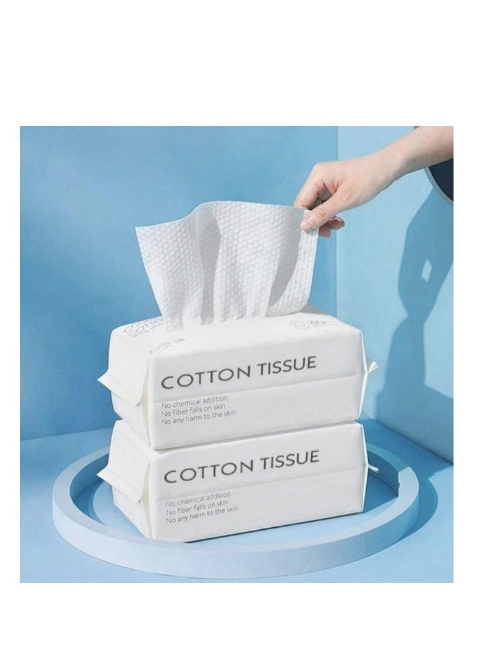 KIMHOME Disposable Face Towel   Super Soft Cotton Tissue Dry Wet Dual Use  Facial Tissue for Baby, Suit for Sensitive Skin, Deeply Cleansing Make Up Wipes, Face Wipes, Facial Cleansing  2 packs  - Image 1