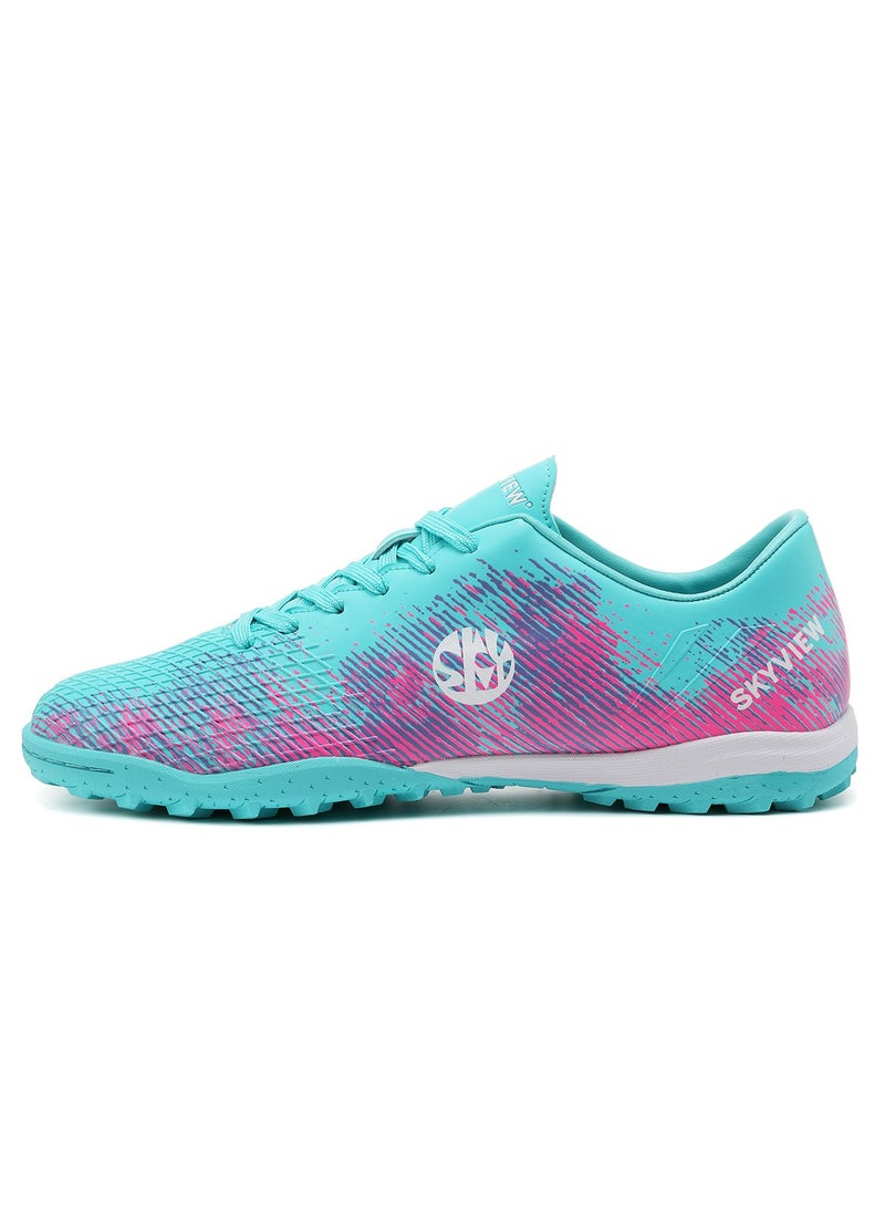 Sky View SKY VIEW Boys And Girls Soccer Cleats Turf Soccer Shoes For Kids Indoor Outdoor Children Unisex Football Boots IC or IN Flat Wide Training Sneaker Blue Pink  - Image 2