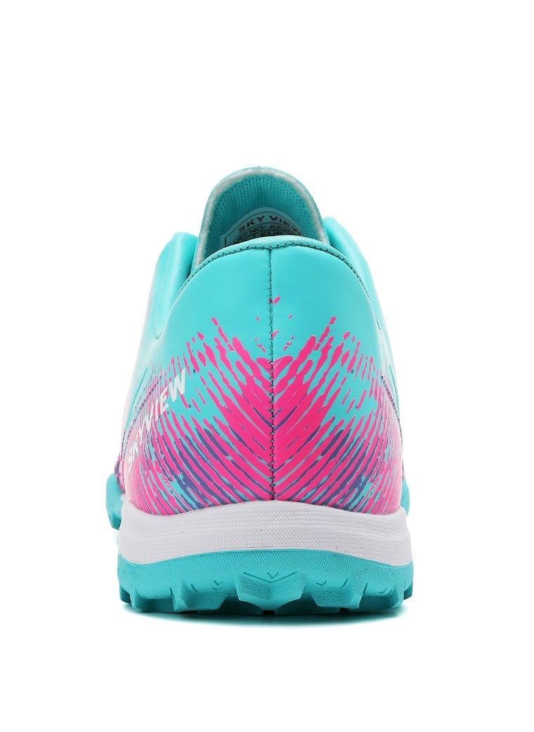 Sky View SKY VIEW Boys And Girls Soccer Cleats Turf Soccer Shoes For Kids Indoor Outdoor Children Unisex Football Boots IC or IN Flat Wide Training Sneaker Blue Pink  - Image 4