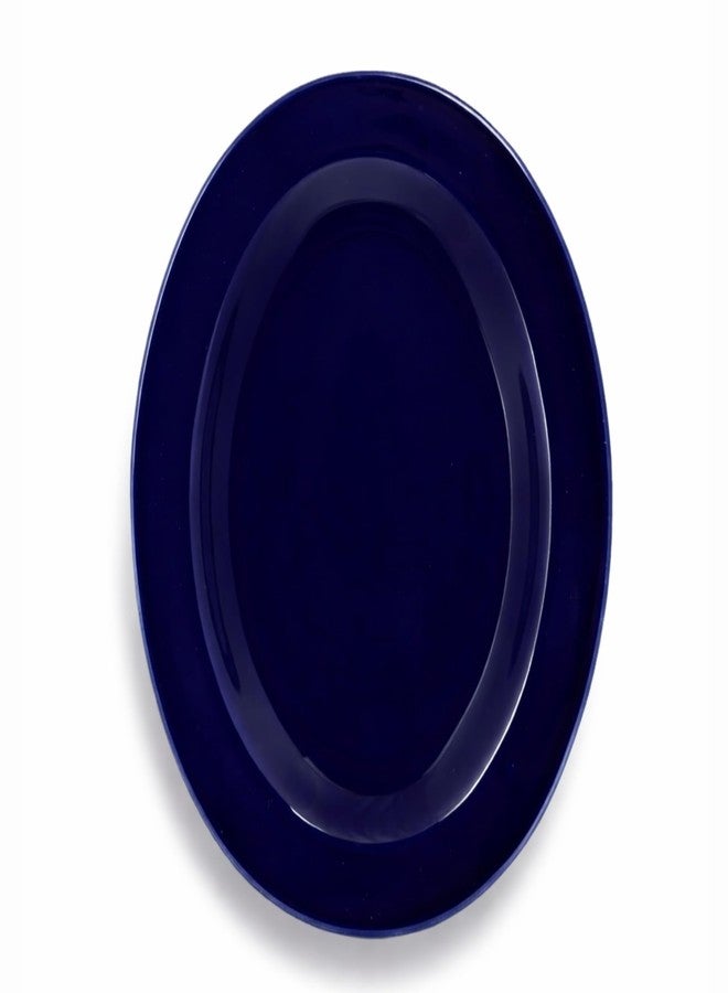 Hitkari Porcelain Serving Platter 31cm | Basics Glossy Cobalt | Dinnerware & Serving Plate for Kitchen | Serveware Trays, Platters | Microwave Platter Plates for Serving Food Platters for Snacks - Image 1
