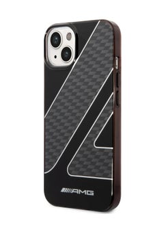 AMG iPhone 14 Plus Case Transparent Double Layer Back Cover with Checkered Flag Pattern / Lifted Ring Case / Bumper Protection / Slim Profile / Easy Snap-On / Drop Protection - Black  - Image 5