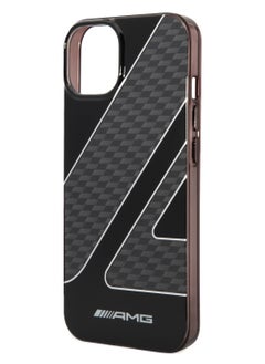AMG iPhone 14 Plus Case Transparent Double Layer Back Cover with Checkered Flag Pattern / Lifted Ring Case / Bumper Protection / Slim Profile / Easy Snap-On / Drop Protection - Black  - Image 2