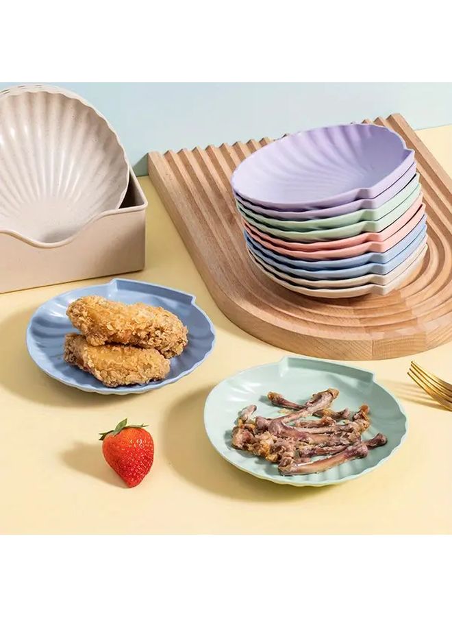 5pcs Unstoppable Shell Plate Set Small Lightweight Non Toxic Dishwasher And Microwave Safe Bisphenol A Free For Home Kitchens Restaurants Kitchen Supplies Tableware 5 Colors - Image 3