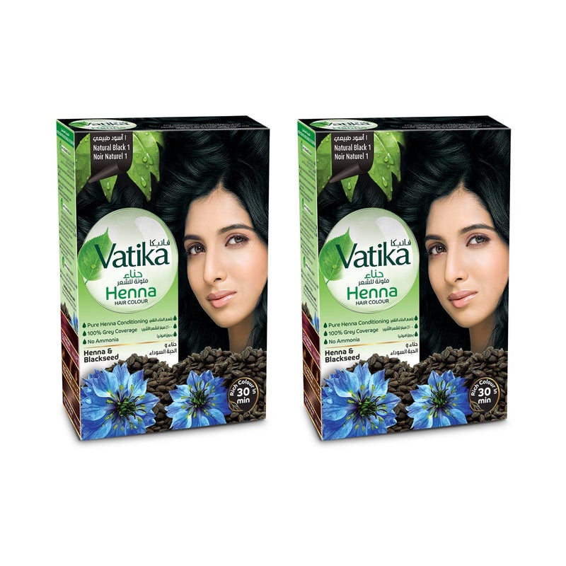 Vatika Naturals Dabur Henna Haircolor, Black, 10 gm (Pack of 2)