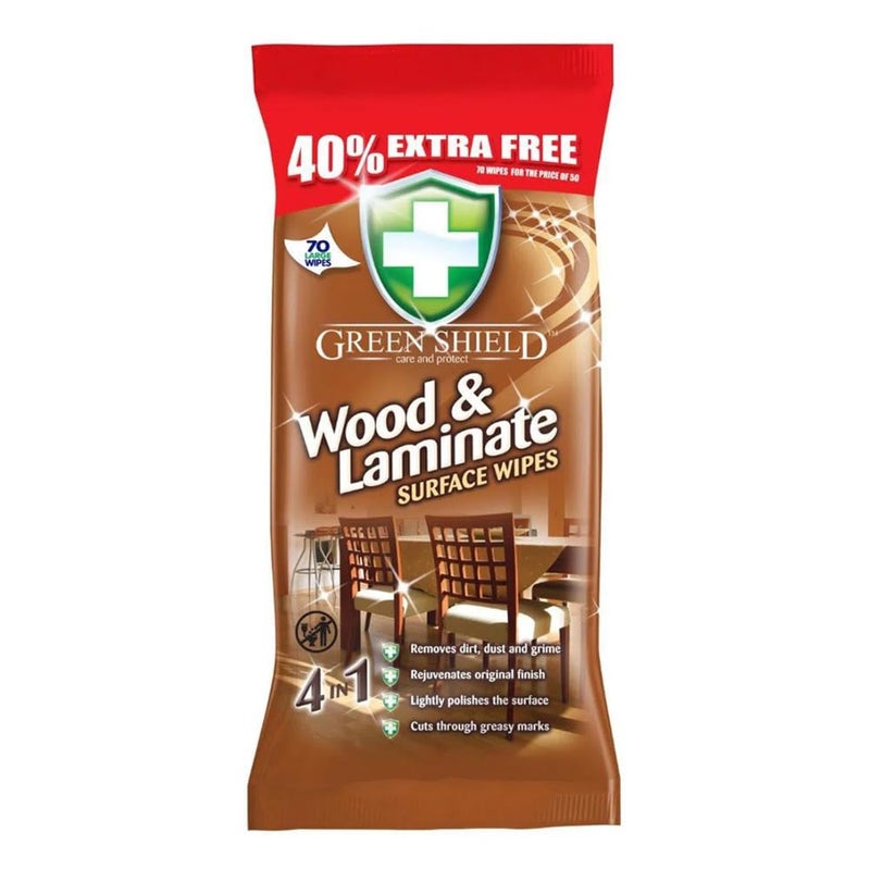 Greenshield Wood and Laminate Surface Wipes - Pack of 70(Extra Large Wipes) - Image 4