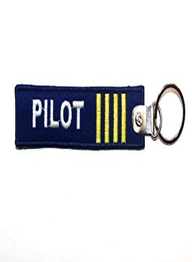 Pilot18 Pilot 4 Stripes Born to Fly Embroidery Aviation Pilot Keychain - Image 2