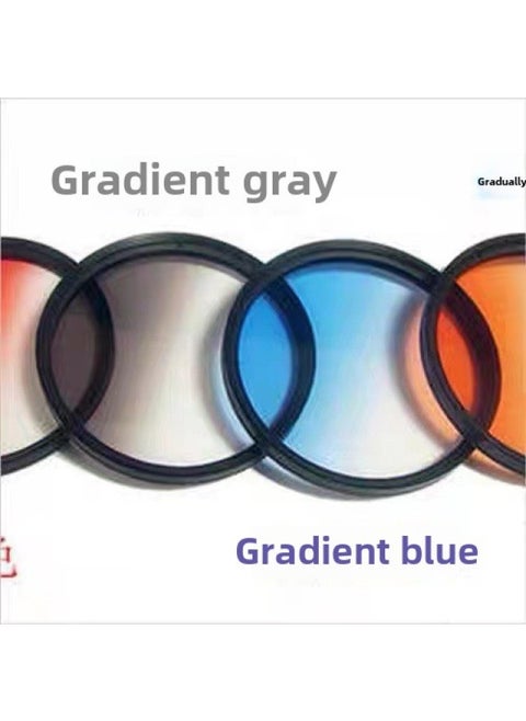 Camera Round Gradient Mirror Gradual Gray/orange/red/blue/yellow/green/purple Photography Filter Order Please Note The Color-Color:58mm