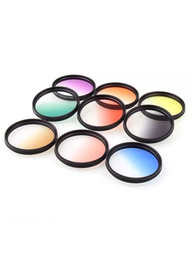 Generic - Camera Round Gradient Mirror Gradual Gray/orange/red/blue/yellow/green/purple Photography Filter Order Please Note The Color-Color:58mm - Image 1