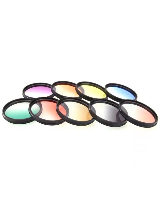 Generic - Camera Round Gradient Mirror Gradual Gray/orange/red/blue/yellow/green/purple Photography Filter Order Please Note The Color-Color:58mm - Image 1