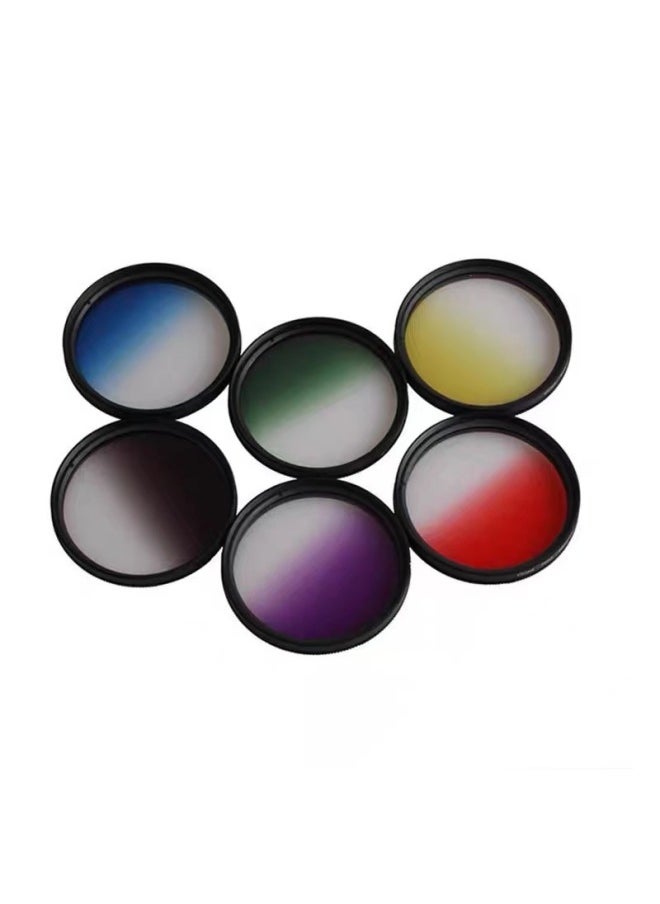 Generic - Camera Round Gradient Mirror Gradual Gray/orange/red/blue/yellow/green/purple Photography Filter Order Please Note The Color-Color:58mm - Image 1