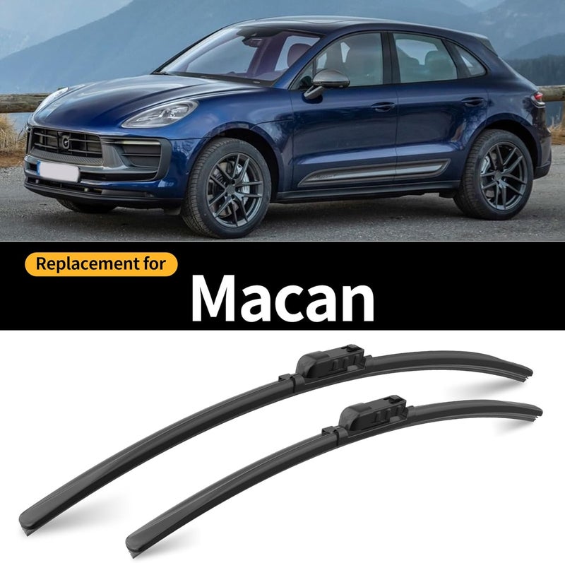 GARDIMU Replacement Windshield Wiper Blades for Porsche Macan - Front and Rear All-Season - Image 2