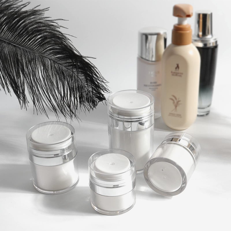 Mluchee Airless Pump Jar - 0.5 Oz Lotion Dispenser with Pump Travel Container for Skincare, Refillable Empty Jars Vacuum Bottle for Moisturizer, Skincare, Makeup - Image 3