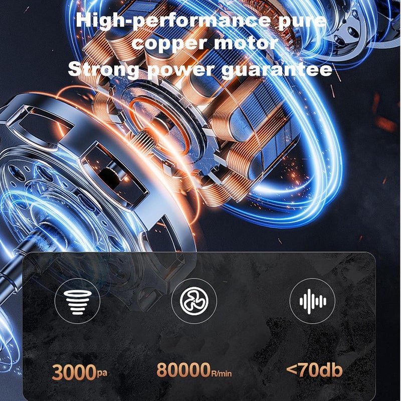 Car Vacuum Cleaner - High Power Cordless Handheld Cleaner, Strong Suction Vehicle Vacuum, Portable Dust Collector, Lightweight Mini | Compact Auto for Home, Car, SUV, Interior Cleaning - Image 4