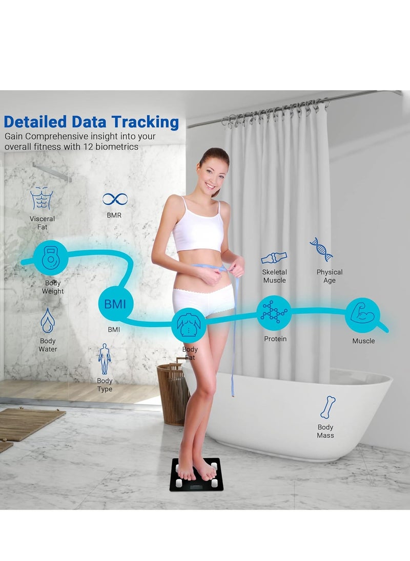 ANT Esports - Flora Smart Wireless Digital Bathroom Scale With Bluetooth | Accurate to 0.1kg | Body Weight & Fat Monitor,Muscle BMI | Body Composition Monitor, Body Scale Monitors | 180kg Capacity | Weighing Scale - Image 1