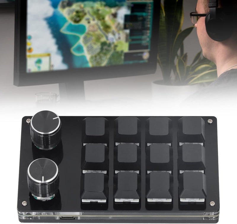 HEEPDD Mechanical Gaming Keypad, 12 Programmable Keys and 2 Knobs for OSU Game Enthusiasts Mechanical Gaming Keypad, Acrylic Construction, Nan Computer Supplies - Image 3