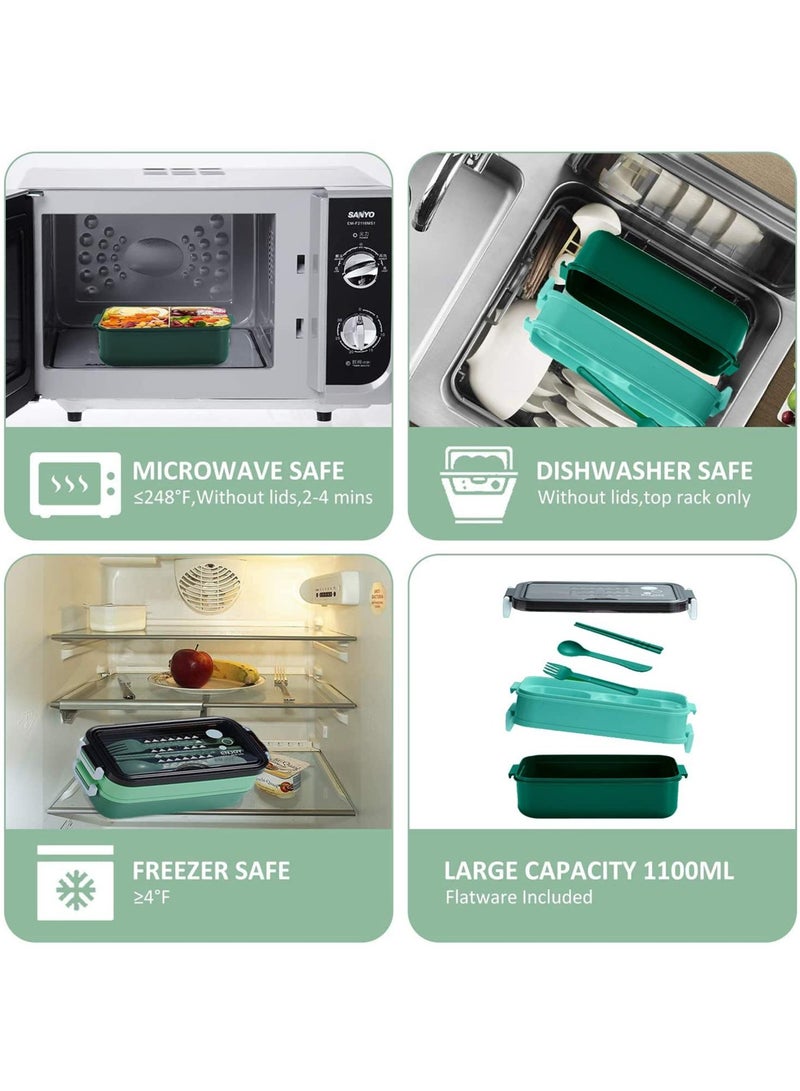 YumLock YumLock Leakproof Lunch Box with 2 Dividers and Cutlery Set., Food Grade Safe Material  - Image 4