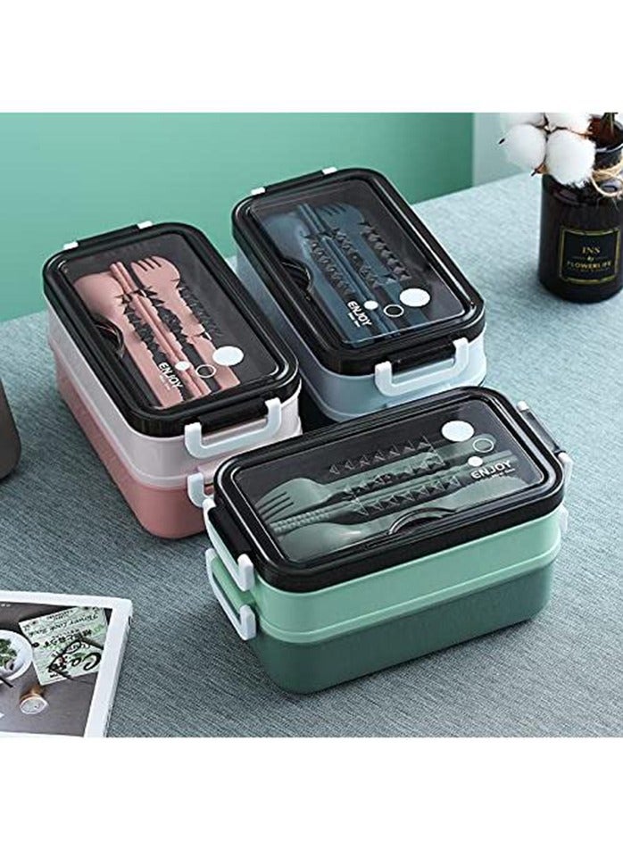 YumLock YumLock Leakproof Lunch Box with 2 Dividers and Cutlery Set., Food Grade Safe Material  - Image 5