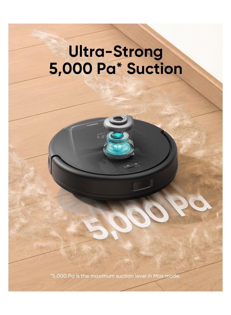 eufy L60 Hybrid Robot Vacuum Cleaner With Mop, Ultra Strong 5,000 Pa Suction To Remove Hair, Dust, iPath Laser Navigation, For Deep Floor Cleaning, Ideal For Hard Floors 50 W T2268V11 Black - Image 2