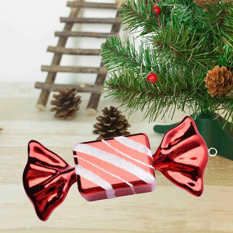 كلاراكو قلادة حلوى مزخرفة، هدية مميزة، زينة مبتكرة، كرات حلوى حمراء وبيضاء متداخلة، دعائم مصاصة، عصا كبيرة لشجرة عيد الميلاد، حفلات الزفاف، حفلات المنزل - 18 سم - Image 4