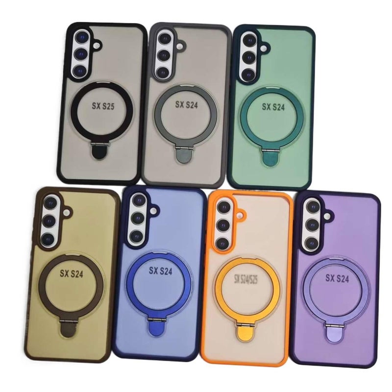 MagSafe Samsung Galaxy S24 Ultra TPU Case Protective with Kickstand and Matte Finish in Gold for Work and School - Image 2